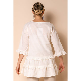Frill Detail Cotton/Linen Top
