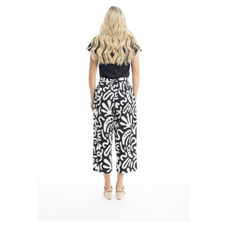 Abstract Print Poplin Pants