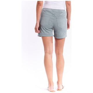 Denim Sage colored short easy pull on style. Buy now from Love Moi Boutique